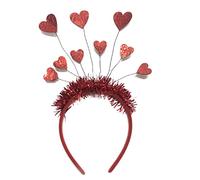 KADSXIYA Sequin Lovely Headband Red Heart Hair Hoop Glitter Tinsel Hairband for Girls