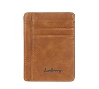 KADSXIYA Slim PU Leather Wallet Credit ID Card Holder Purse Casual Money for Case for Men Women Fashion Bag, Brown