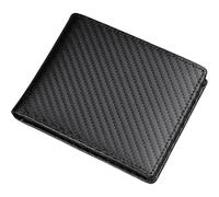 KADSXIYA Sophisticated Men's Leather Wallet Blocking Coin Holder Business Card Case, Carbon fiber texture