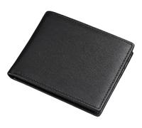 KADSXIYA Sophisticated Men's Leather Wallet Blocking Coin Holder Business Card Case, Plain leather black