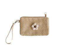 KADSXIYA Straw Woven Small Purse for Women Clutch Bag Portable Coin Change Wallet, Grass yellow package