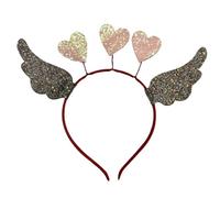 KADSXIYA Tinsel Heart&Wing Hairband for Sweet Girls Valentines Day Taking Photo Headband