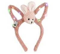 KADSXIYA Toddler Bunny Headband Light Up Hairband Cute Plush Hairhoop Girls Hair Decor