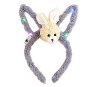 KADSXIYA Toddler Bunny Headband Light Up Hairband Cute Plush Hairhoop Girls Hair Decor