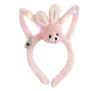 KADSXIYA Toddler Bunny Headband Light Up Hairband Cute Plush Hairhoop Girls Hair Decor