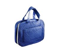 KADSXIYA Toiletry Bag with Hanging Hook Travel Makeup Bags Foldable Shampoo Container, Deep Blue