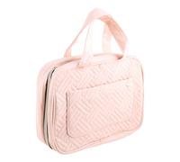 KADSXIYA Toiletry Bag with Hanging Hook Travel Makeup Bags Foldable Shampoo Container, Pink