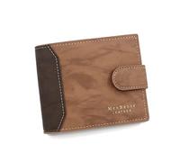 KADSXIYA Trifold Business Money Coin Purse Wallet PU Leather Credit Card Holder for Men, Light coffee