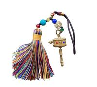 KADSXIYA Unique Ethnic Pendant Prayer Drum Pendant Tassels Bag Pendant Alloy Material, Gold, Large