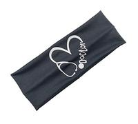 KADSXIYA Unisex Stethoscope Heart Printed Button Headband Non Slip Elastic Ear for Protection for Head Wrap Sweatband Yoga Sports Quick Dry Wide Turban Hair Band