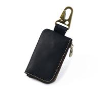 KADSXIYA Vintage Leather Zipper Purse Bag Key Wallet Multi functional Fashion Holder, Black