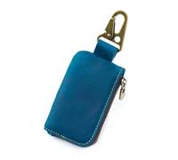 KADSXIYA Vintage Leather Zipper Purse Bag Key Wallet Multi functional Fashion Holder, Bluish