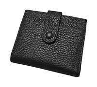 KADSXIYA Women Leather Short Wallet Business Credit Card Holder Lady Slim Purse Organizer, BK