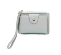 KADSXIYA Zipper Pouch Mini Purse for Women Clutch Bag Portable Multi-slot Change Wallet, Gray