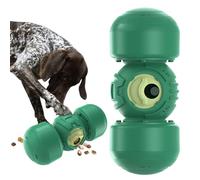 KADTC Dog Puzzles Toys Adjustable Food Dispensing Treat Dispenser Dogs Puzzle Feeder Indestructible Toy Wag Talking Giggling Squeaky Feeding Puppy Morandi Green
