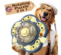 KADTC Dog Spinning Puzzle Toy Level 3 in 1 Treat Dispenser Kibble Dispensing Toys for Small/Medium/Large Dogs Slow Food Puzzles Feeder Puppy Brain Mental Stimulation Interactive Enrichment Mind Game