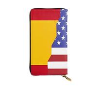 KadUe American Spain Flag Leather Wallet Fashionable Women's,Multiple Compartments for Cards and Cash Credit Cards,