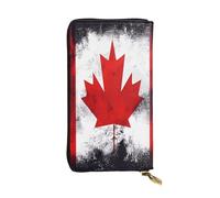 KadUe Canadian Flag Leather Wallet Fashionable Women's,Multiple Compartments for Cards and Cash Credit Cards,