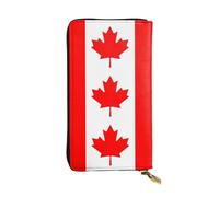 KadUe Canadian Flag Leather Wallet Fashionable Women's,Multiple Compartments for Cards and Cash Credit Cards,