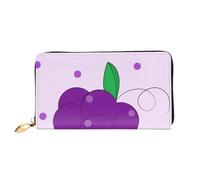 KadUe Cartoon Grapes Leather Wallet Fashionable Women's,Multiple Compartments for Cards and Cash Credit Cards