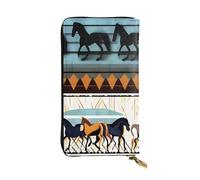KadUe Horse Stripes Pattern Leather Wallet Fashionable Women's,Multiple Compartments for Cards and Cash Credit Cards,