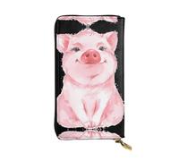 KadUe Lovely Pink Pig Leather Wallet Fashionable Women's,Multiple Compartments for Cards and Cash Credit Cards,