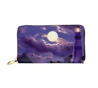 KadUe Moonlight Lighthouse Leather Wallet Fashionable Women's,Multiple Compartments for Cards and Cash Credit Cards