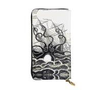 KadUe Sailing Pirate Octopus Leather Wallet Fashionable Women's,Multiple Compartments for Cards and Cash Credit Cards,