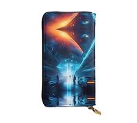 KadUe Science Fiction Future Leather Wallet Fashionable Women's,Multiple Compartments for Cards and Cash Credit Cards,