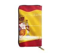 KadUe Spain Flag Leather Wallet Fashionable Women's,Multiple Compartments for Cards and Cash Credit Cards,