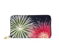 KadUe Splendid Fireworks Leather Wallet Fashionable Women's,Multiple Compartments for Cards and Cash Credit Cards