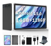 KADYBE Android 14 Tablet, 2025 Latest Tablet 10 Inch 128 GB Memory, 1 TB Expandable 14 GB RAM, 4G SIM Slot, with Keyboard, Supports 5G WiFi Bluetooth 5.0 GPS, 7000 mAh, Octa-Core Processor, FHD