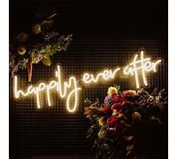 KAEGORT Happily Ever After Neon Sign Led Light, Custom Neon Sign, Decoration Hand Crafted Wall Hangings, Wedding Neon Sign, Bridal Decor Signs