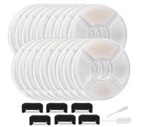 KAEGREEL Cat Water Fountain Filters for 81oz/2.4L Round Pet Fountain Dog Water Dispenser, 18 Replacement Filters + 6 Black Sponges + 2 Cleaning Brush to Improve Water Quality