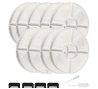 KAEGREEL Cat Water Fountain Filters for 81oz/2.4L Round Pet Fountain Dog Water Dispenser, 9 Replacement Filters + 4 Black Sponges + 2 Cleaning Brush to Improve Water Quality