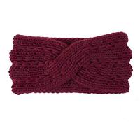 KAEHA SUN-072-00 1 Piece Crochet Bow Turban Knit Headband Women Winter Elastic Bandages Hair Band Warmer, Red