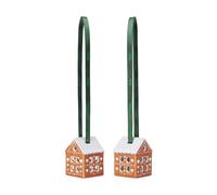 Kähler Gingerbread Christmas hanging 5 cm 2-pack Brown