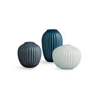 Kähler Hammershøi miniature vase set 3 pieces Mint green-blue-anthracite grey