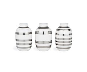 Kähler Miniature Vases Pack of 3 Omaggio for Small Bouquets Classic Metallics