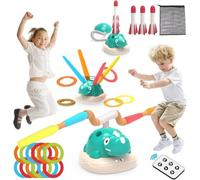 KaeKid Indoor Outdoor Toy for Kids Ages 3+, 3 in 1 Dinosaur Toys/Musical Jump/Ring Toss Game with Remote Control and Music, Birthday Gifts for 3-8 Year Old Boys Girls