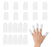Kaelorae 20Pcs Finger Protectors, Silicone Finger Cots with 10 Long & 10 Short Sleeves for Whole Day Comfort, Waterproof Fingers Sleeves for Trigger Finger Cracked Skin Hangnails Blisters