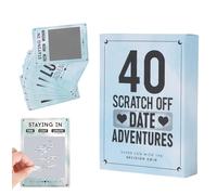 Kaelorae 40 Creative Date Night Card Games for Couples, Scratch Off Date Deck Relationship Building Card Game Unique Couples Gift for Boyfriend Husband Wife Anniversary or Wedding