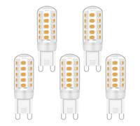 Kaelorae 5 Pack G9 3W Warm White LED Bulbs, GU9 LED Bulb Warm White 3000K Equivalent to 40W Halogen Bulbs Flicker-Free and Non-Dimmable G9 LED Corn Light Bulbs for Home Lighting Decor