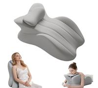 Kaelorae Memory Foam Prone Pillow, Body Pillow with Removable Cover for Sitting Up Comfort Back Neck Leg Pain Relief, Snorinator Pillow for Stomach Sleeping Support Massage Reading (Gray)