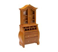 Kaeltsyn 1/12 Miniature Wooden Bookcase Model Figurine for Doll House with Multiple Storage Shelves and Realistic Lookings Doll House Furniture