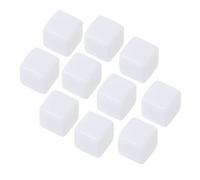 Kaeltsyn 10Pcs Acrylic Square Corner 6 Sided White Dice Mathematical Tools for Kid Educational Toys Board Games Square Corner Dice Clear