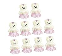 Kaeltsyn 10Pcs Foam Flocking Bear Doll Bouquet Making Kits Soft Cuddly Animal for Kids Gift Decors Festival Present Accessories Plush Bear