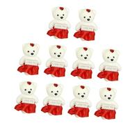Kaeltsyn 10Pcs Foam Flocking Bear Doll Bouquet Making Kits Soft Cuddly Animal for Kids Gift Decors Festival Present Accessories Plush Bear