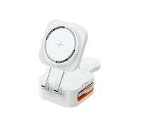 Kaeltsyn 3 in 1 Chargers Hub with 15W Fast Charging and 80cm Retractable Cable for Phone Watch and Earbuds Device