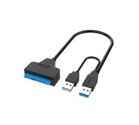 Kaeltsyn 30cm Long Double USB3.0 to Serialed ATA Converter Cable | External Power Interfaces Feature Fast Speed Data Transfer with Stable DC12V Power Supply for Multiple Devices